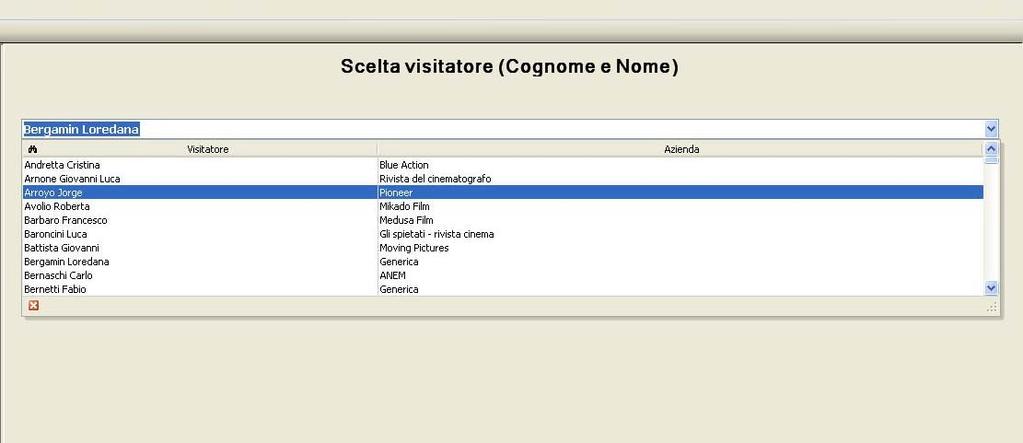 ricercare il nome della persona (l elenco è composto in ordine alfabetico cognome-nome) Nell elenco si