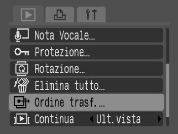 { Selezione delle immagini per il trasferimento (DPOF) È possibile selezionare le immagini che si desidera trasferire con [Immagini DPOF] (pag. 108).