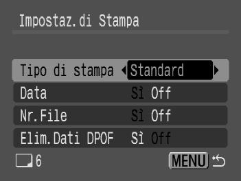 di Stampa È possibile specificare le impostazioni relative al tipo di stampa, alla data e al numero di file.