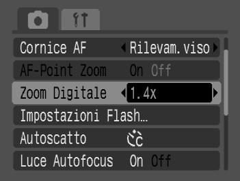 Zoom su soggetti distanti 62 Tele-converter Digitale È possibile aumentare la distanza focale dell'obiettivo di un valore equivalente a 1.4x e 2.3x.