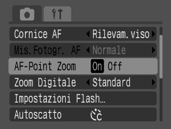 Verifica della messa a fuoco e delle espressioni delle persone (AF-Point Zoom) È possibile ingrandire la visualizzazione della cornice AF per controllare la messa afuoco.