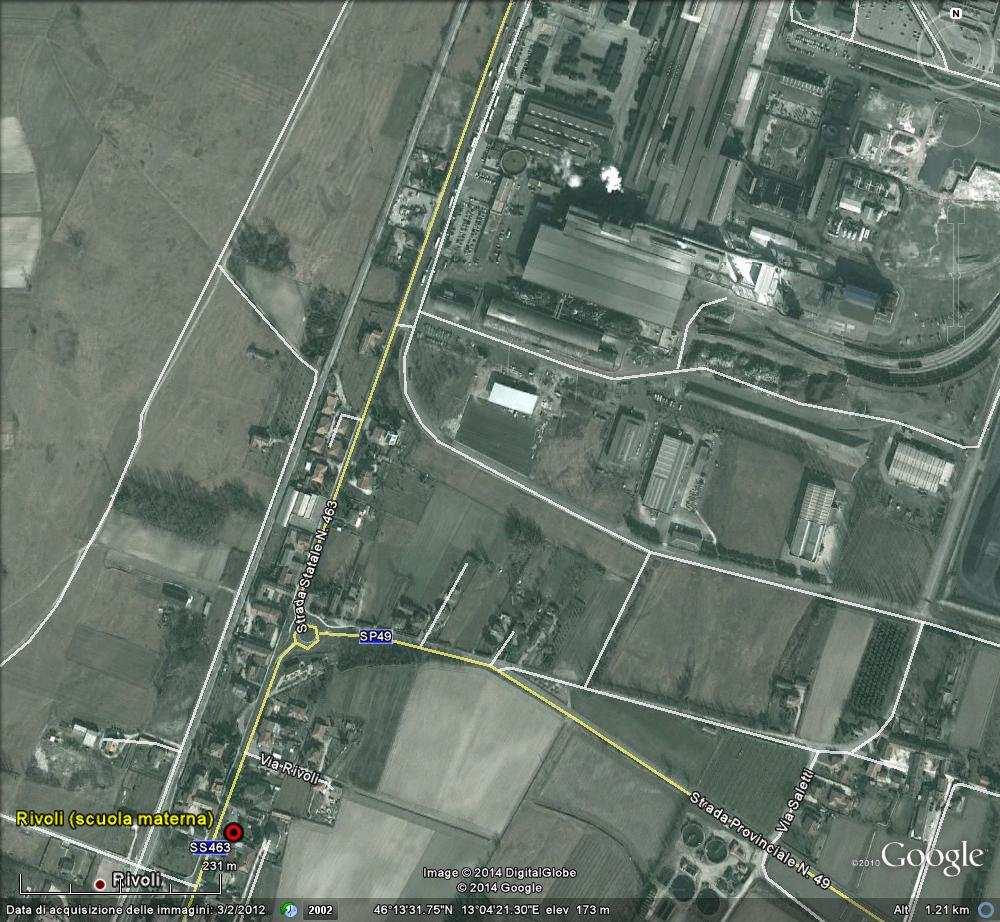 La successiva fig. 1 riporta, sulla mappa di Rivoli di Osoppo, l ubicazione del sito di monitoraggio riportato in tabella 2. FIG. 1 Dislocazione della stazione fissa in via Rivoli.