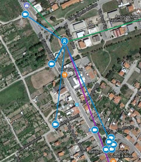 Localizzazione Area di ripresa Telecamere - Infrastrutture elettriche N 8 telecamere di contesto + N 1 telecamera di osservazione da integrare.