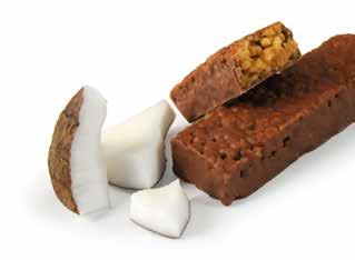 cacao; emulsionate: lecitina di SOIA; aromi) 25,7%, agente di carica: polidestrosio, gelatina idrolizzata, umidificante: glicerolo, cocco (4,6%), briciole di impasto (farina di FRUMENTO, zucchero,