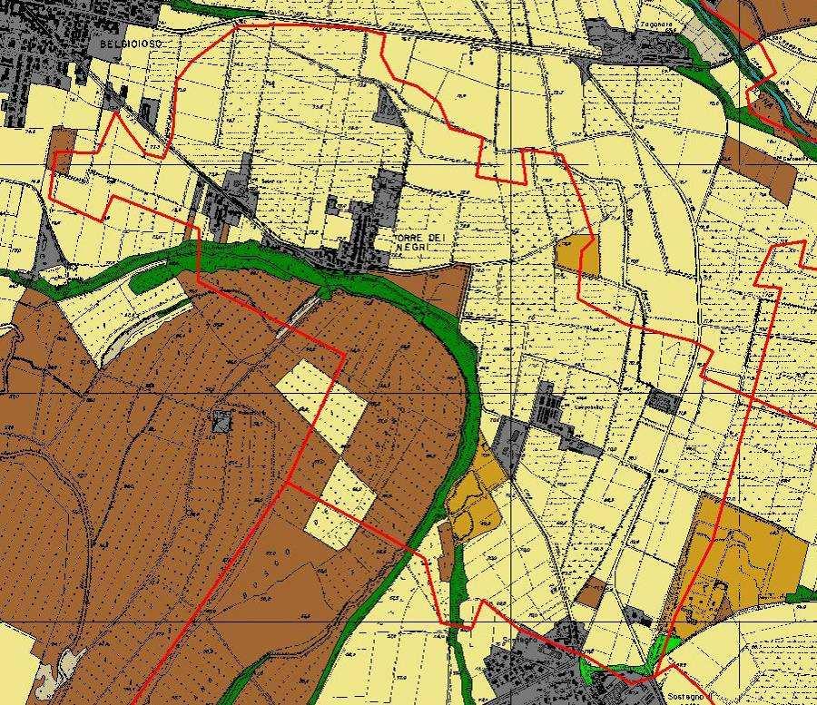 U - aree urbanizzate S - seminativi R - aree sterili B boschi N - vegetazione naturale A - aree idriche L - legnose agrarie P prati Confini comunali Fig.