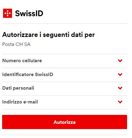 6 Autorizzare i dati SwissID 00000 (Funziona solo in un ambiente di