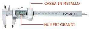 CALIBRO BORLETTI COC50S MM.150 Calibro a corsoio con orologio. Becco di misurazione e regolo costruiti in un solo pezzo. In acciaio inox temprato. Precisione: secondo Norme DIN 862 UNI ISO 6906.