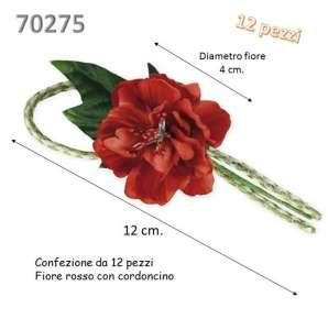 da 12 pezzi fiore rosso con cordoncino q. 6 q.