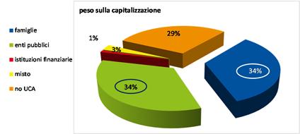 Identità dell azionista di controllo (ultimate controlling agent UCA) Il modello di controllo prevalente continua ad essere quello familiare (145 società che pesano per il 34% della capitalizzazione