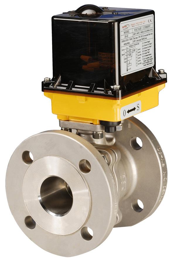 VALVOLA A SFERA A 2 VIE FLANGIATA PN16/PN40 IN CF8M/316 A PASSAGGIO TOTALE CON ATTUATORE ELETTRICO 2 WAYS CF8M/316 PN16/PN40 FLANGED BALL VALVE FULL BORE WITH ELECTRIC ACTUATOR D F E 1.