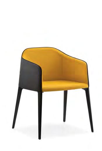 family consists of chair and armchair with 4 die-casted aluminium legs,