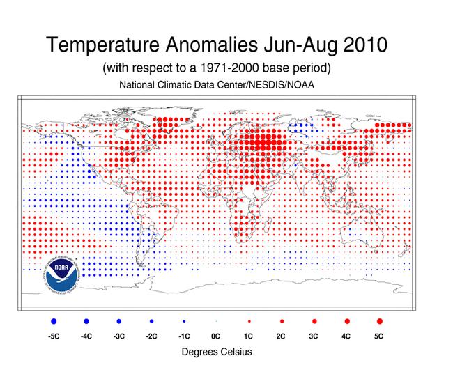 Anomalia di temperatura dell estate 2010