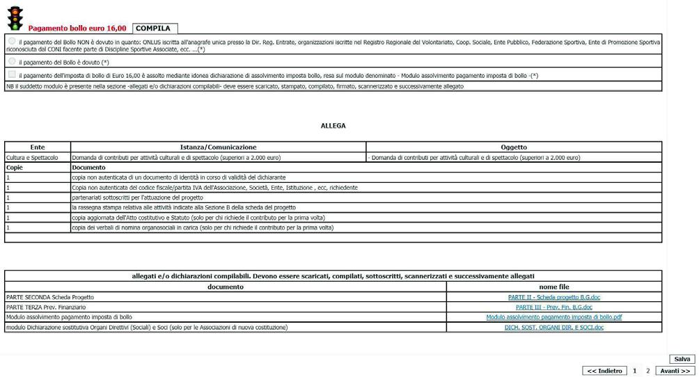 3-A. SALVATAGGIO DATI INSERITI PER SUCCESSIVA CONCLUSIONE DELLA COMPILAZIONE I