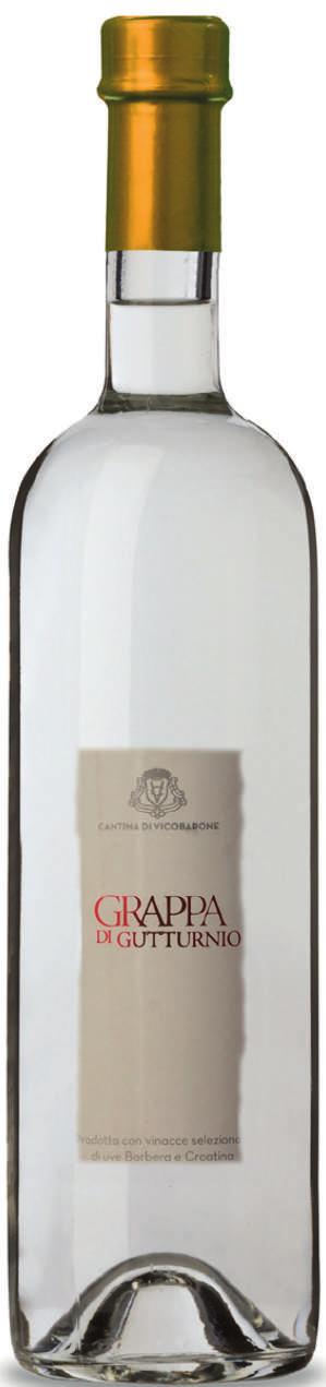 GRAPPA DI Prodotto con vinacce selezionate di uva Barbera e Croatina, della Cantina di Vicobarone, distillate con il metodo tradizionale discontinuo a vapore.