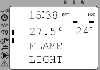 3-FLAME LIGHT (duration 5 min) (burner stabilization) Once the lighting phase has been completed, the appliance starts working normally During the working phase the appliance controls constantly the