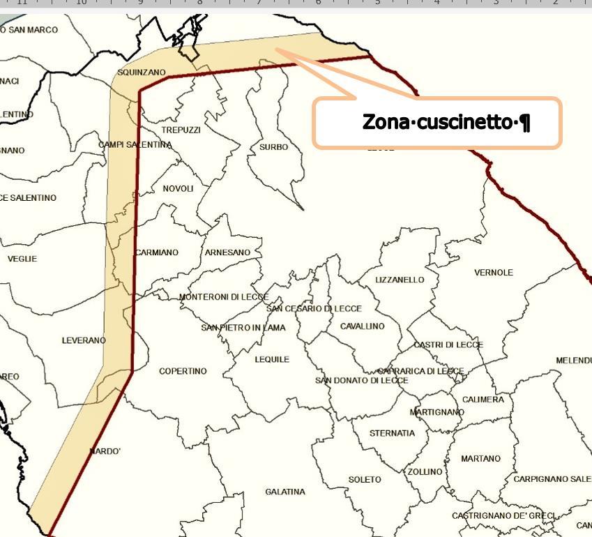 MISURE PER LA ZONA CUSCINETTO È in una zona indenne e deve garantire che le infezioni del batterio