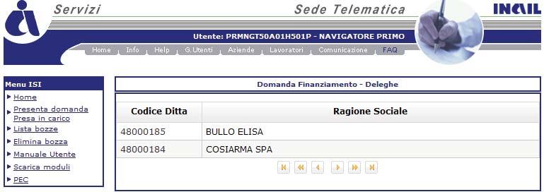 6- DATI ANAGRAFICI Effettuare la scelta dell impresa