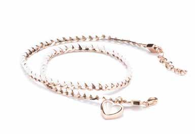 J3402 - BIANCO Bracciale in pelle con catenella in