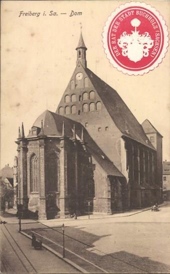 fig. 2,3,4 - Il Duomo di Freiberg ed i suoi due famosi pulpiti.
