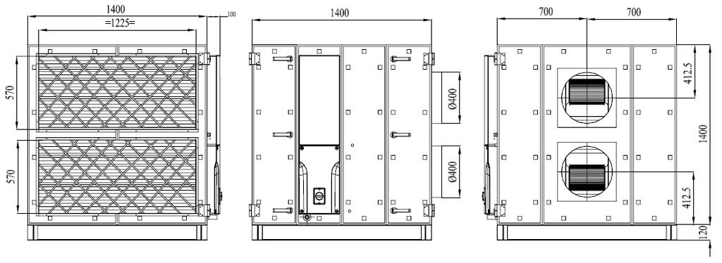 tecnosystems ComfoAir 2200 Dimensioni ComfoAir 2200 B (per interno) Dimensioni ComfoAir 2200 DA (per esterno) Dati Tecnici ComfoAir 2200 Valori relativi ai ventilatori Portata / Prevalenza potenza