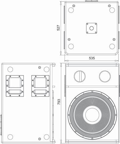 118Sub-W SUBWOOFER in Multistrato di Betulla Singolo woofer 18 I/O 2727 Il 118Sub-W è un diffusore subwoofer singolo 18.