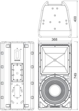 112IM DIFFUSORE IN COPOLIMERO Singolo Woofer 12 I/O Driver ET e due trombe intercambiabili 77 La 112 IM è un diffusore due vie in copolimero con woofer da 12.