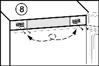 w Il pannello è attaccato sopra la staffa ammortizzatrice. Fig. 8 u Chiudere la porta superiore. u Estrarre la copertura Fig. 8 (10) tirandola in avanti e verso l'alto. u Staccare la copertura Fig.