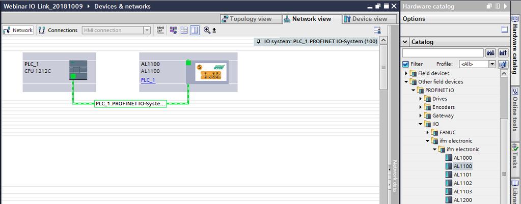 COME ACCEDERE AI DATI DI PROCESSO TRAMITE IL PLC STEP 3: Aprire il catalogo Hardware, cercare il codice corrispondente al Master IO-Link, in questo