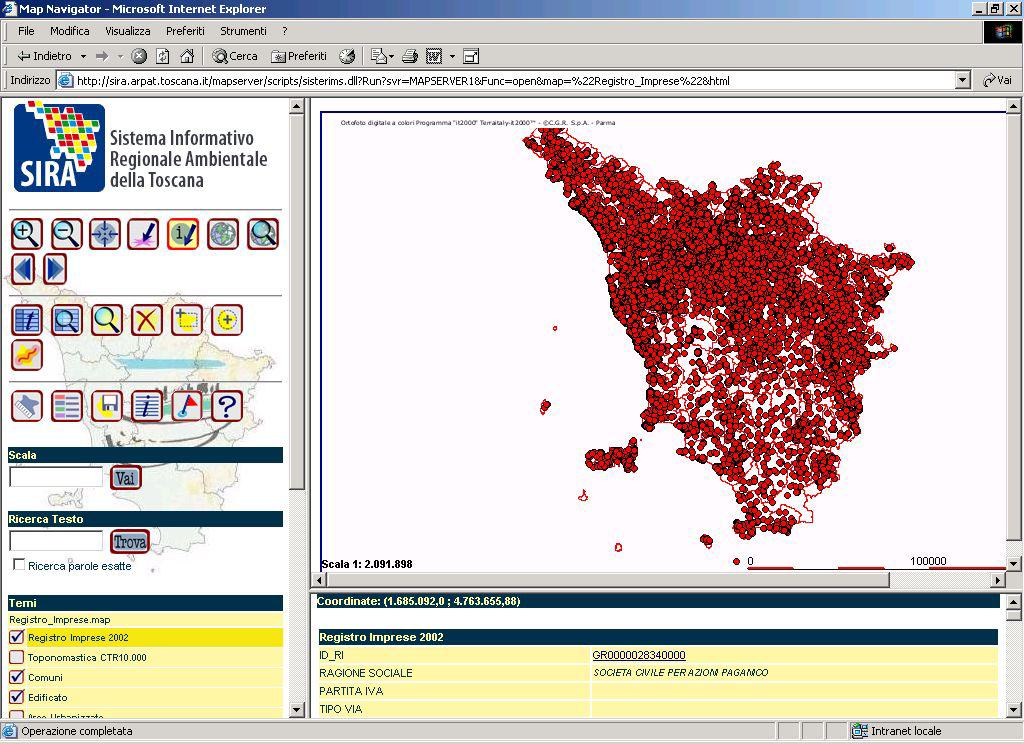 Georeferenziazione delle unità