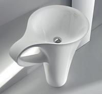 One Shot OSL004 CUP (Livingtec) lavabo centrostanza + sifone + piletta finitura bianca lucida freestanding washbasin +