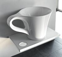 h 42,5 1600 OSL005 01;50 CUP (Livingtec) lavabo appoggio + piletta decoro bianco & nero countertop washbasin + drain
