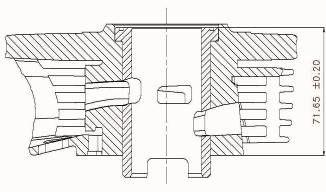 DISEGNO DELLA BASE CILINDRO DRAWING OF CYLINDER BASE DISSIN PIED DU CYLINDRE SEZIONE DEL CILINDRO CYLINDER SECTION COUPE PAR SECTION DU CYLINDRE DISTANZA MINIMA DEL PIANO APPOGGIO