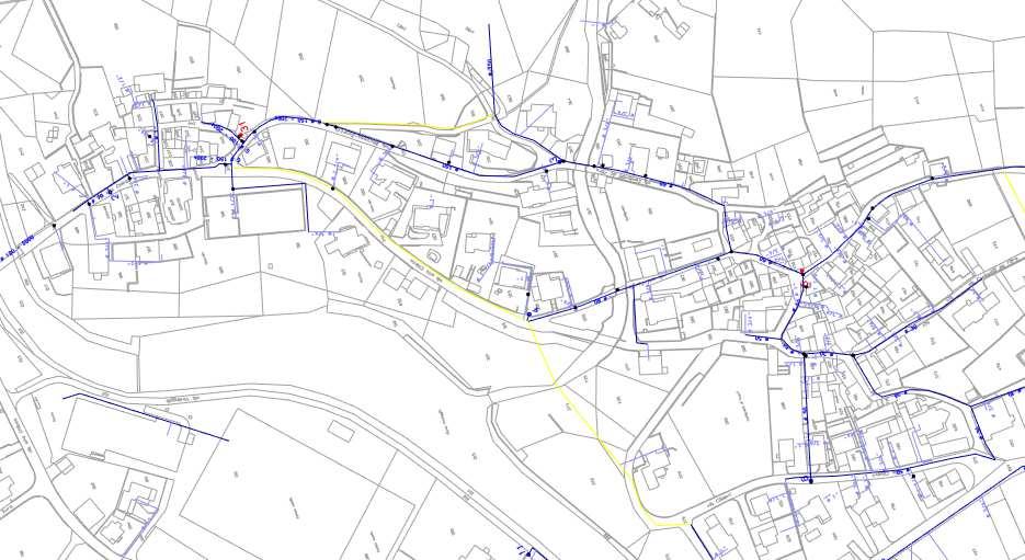 Fig. 3 Estratto planimetria acqua potabile quartiere Camignolo Illuminazione pubblica Attualmente l area è dotata di un illuminazione pubblica (IP) funzionante.