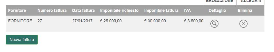 Figura 152 Dati riepilogativi della fattura Cliccando su ALLEGATI (Figura 153), l utente visualizzerà la sezione per il caricamento