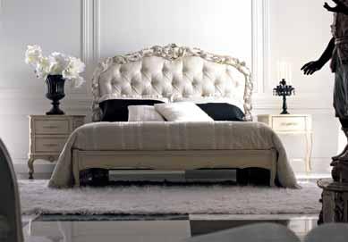 Art. 1753 Letto / Bed Testata / Headboard - cm. 188xH141 Pediera / Footboard - art. 5901 cm. 179xH38 Rete Esclusa / Bed Spring not included - art. 8000 cm.