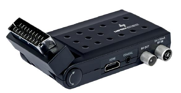 Uscita HDMI + Scart Installazione semplificata EPG 7 giorni Lista canali automatica o manuale Multilingua, Teletext e sottotitoli Parental Lock e Editor liste canali Aggiornamento via etere Pannello