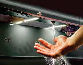 INTEGRA-A UNITÀ LAVAMANI AUTOSUFFICENTE ELETTRONICA / ELECTRONIC SELF-SUFFICIENT HAND-WASHING UNITS Opzionale: specchio con illuminazione perimetrale a LED, scritta luminosa direzionale (acqua, aria,