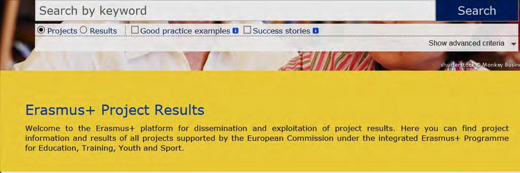 Erasmus+ Results Projects Platform http://ec.