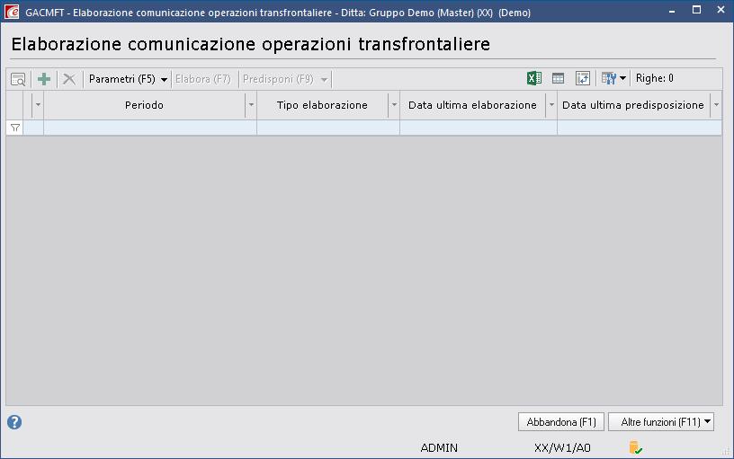 F5 parametri: E necessario effettuare parametrizzazioni particolari solo se: - si sono utilizzate classi documento