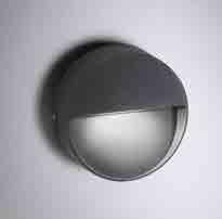 dimensions code metal part finishes power led total absorbition lumen lamp parete wall bianco white grigio scuro dark grey Ø 10 x h 3 cm / Ø