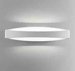 A collection of wall lamps with a matt white painted die-cast aluminium fixture, a satin finish polycarbonate