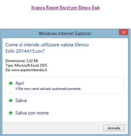 5.10.6 Esportazione dei dati inseriti in AIDA Cliccando su Esporta qualitativa e esporta quantitativa è possibile esportare in un foglio excel i dati inseriti nella specifica sezione di AIDA: