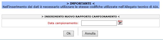 Una volta inserita la data appare la seguente finestra In cui devono essere selezionati