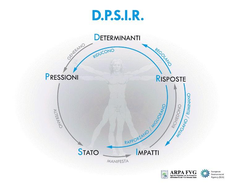 DPSIR: schema (cause prime) (emissioni) (Norme, Piani,
