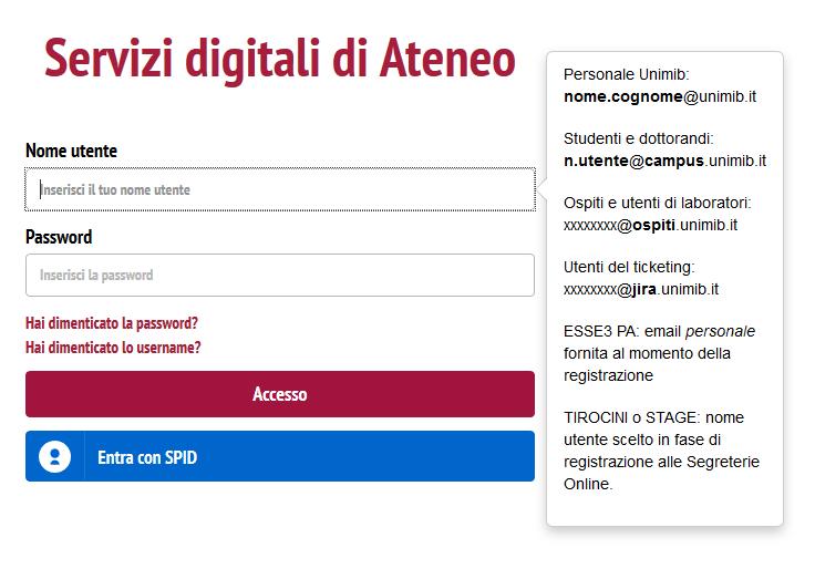 La schermata che segue è quella che si presenta al momento dell autenticazione.