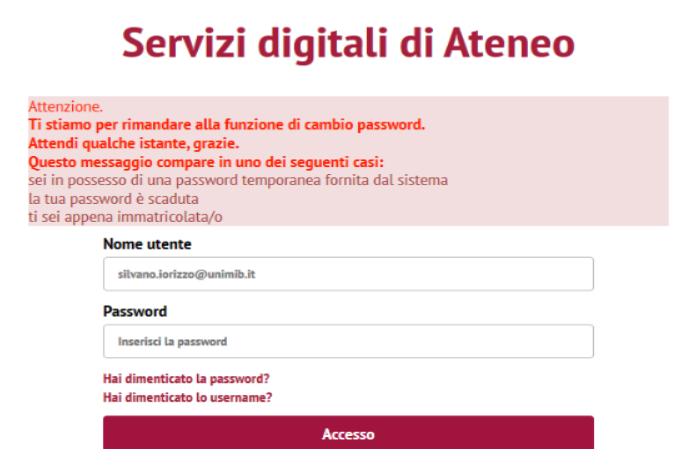 L email contiene la password temporanea da inserire al primo accesso.