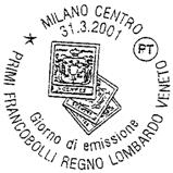 800) celebrativi dei primi francobolli del "Regno Lombardo Veneto e del 150 Anniversario dei primi francobolli del Regno di Sardegna e del Granducato di Toscana.