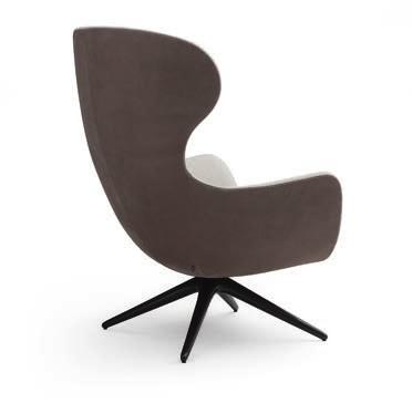 The lines are round and soft, the profile is continuous to integrate the seat and