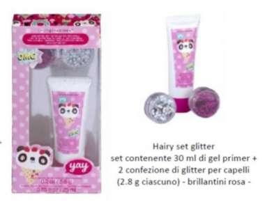 gel primer 30ml con 2 confezioni di glitter per capelli