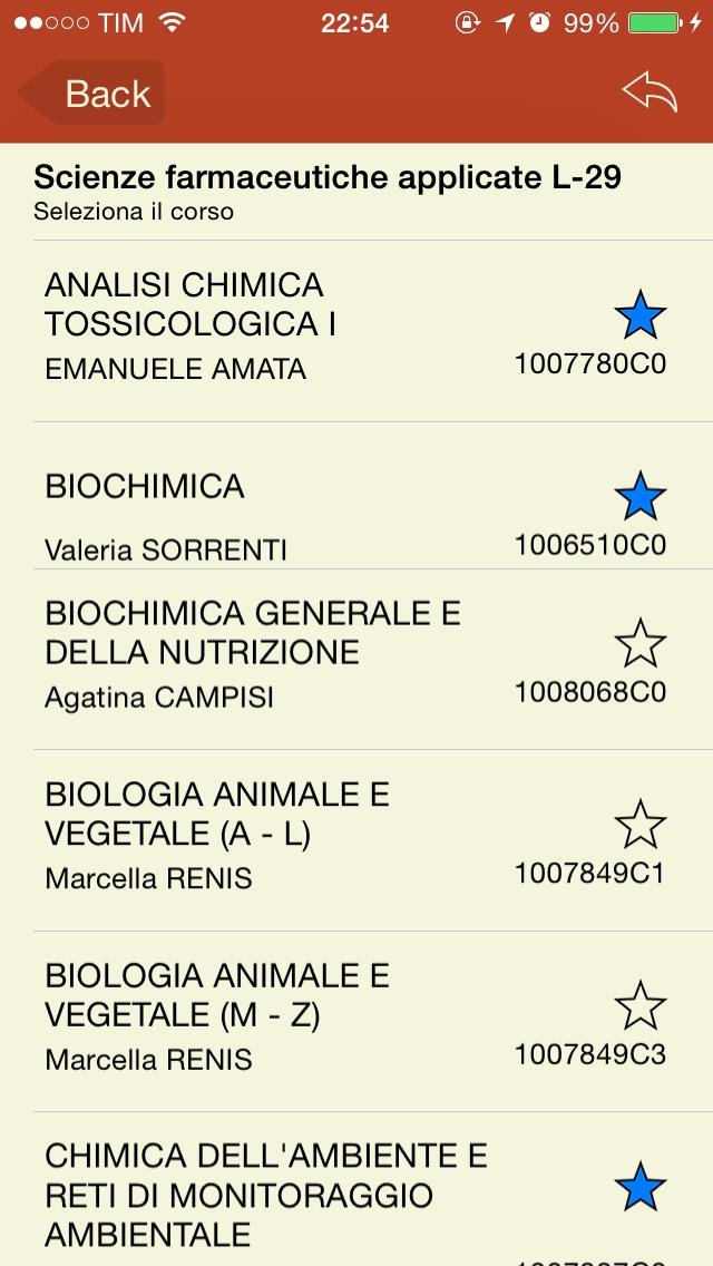 ! Selezionate la stellina relativa alle materie del